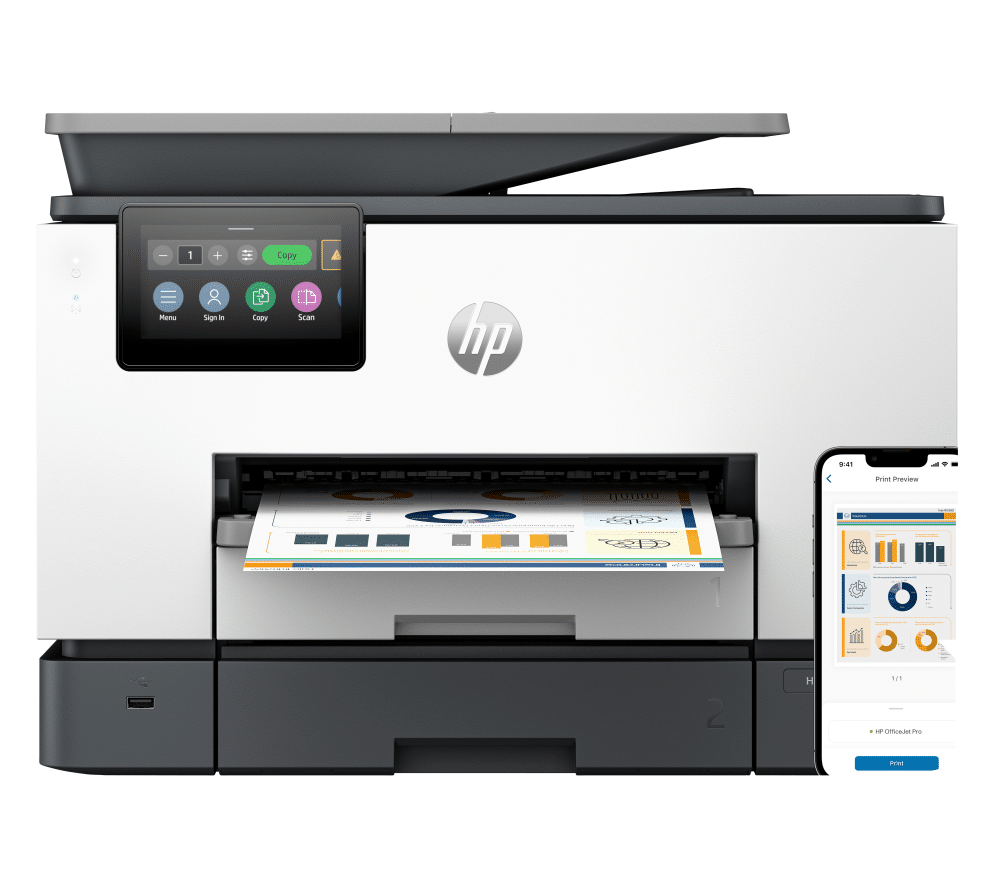 HP OfficeJet Pro 9130b Inalámbrico All-in-One Color Impresora, Impresión a doble cara; Copiadora y escáner