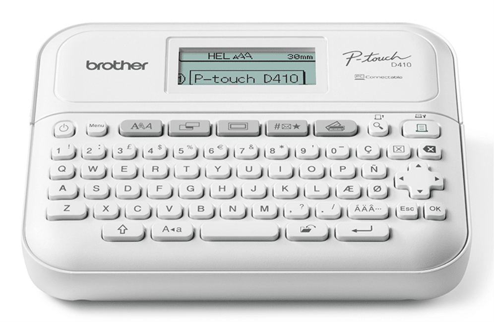 Brother PT-D410 impresora de etiquetas Transferencia térmica 180 x 180 DPI 20 mm/s Alámbrico TZe QWERTY