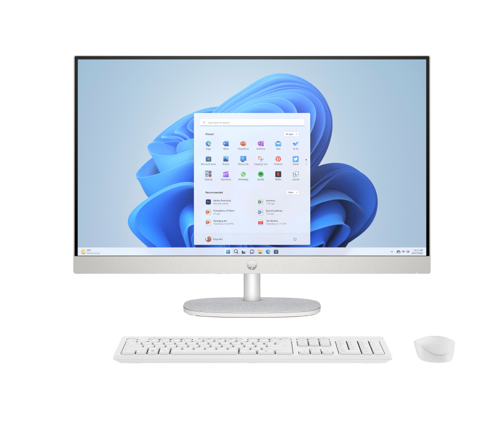 HP All-in-One 27-cr0090ns Intel® Core™ i5 i5-1335U 68,6 cm (27") 1920 x 1080 Pixeles PC todo en uno 16 GB DDR4-SDRAM 512 GB SSD FreeDOS Wi-Fi 6 (802.11ax) Blanco