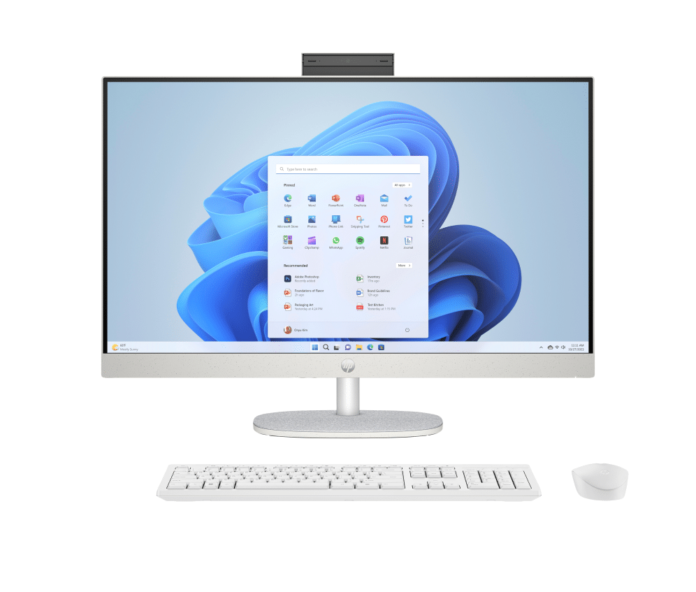 HP All-in-One 27-cr0088ns Intel® Core™ i5 i5-1335U 68,6 cm (27") 1920 x 1080 Pixeles Pantalla táctil PC todo en uno 16 GB DDR4-SDRAM 512 GB SSD FreeDOS Wi-Fi 6 (802.11ax) Blanco