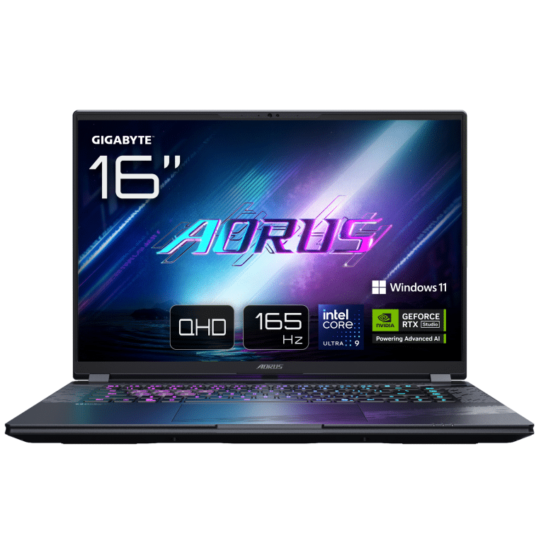 GIGABYTE AORUS ELITE 16 BWH Portátil Gaming - 16,0“, 165Hz WQXGA, Intel Ultra 9 275HX, NVIDIA RTX 5070, 32GB DDR5 5600MHz, 1TB Gen4 SSD, Win 11 Home, Garantía de 2 años, Dolby Atmos, ELITE 16 BWHC3ESC64SH