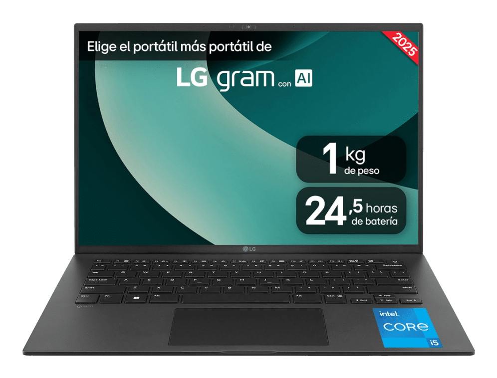 LG Gram 14ZD90RU-G.AX55B ordenador portatil Intel® Core™ i5 i5-1334U Portátil 35,6 cm (14") WUXGA 16 GB LPDDR4x-SDRAM 512 GB SSD Wi-Fi 6E (802.11ax) FreeDOS Español Negro