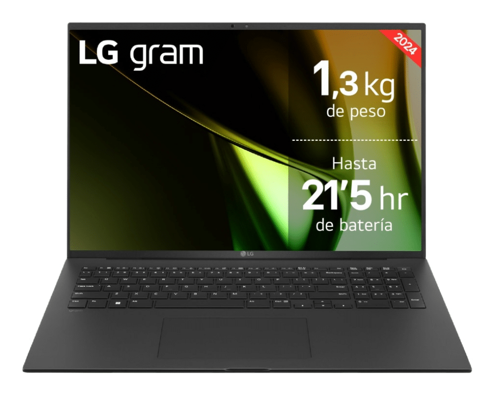 LG Gram 17Z90S Intel Core Ultra 7 155H Portátil 43,2 cm (17") WQXGA 16 GB LPDDR5-SDRAM 512 GB SSD Wi-Fi 6E (802.11ax) Windows 11 Home Español Negro