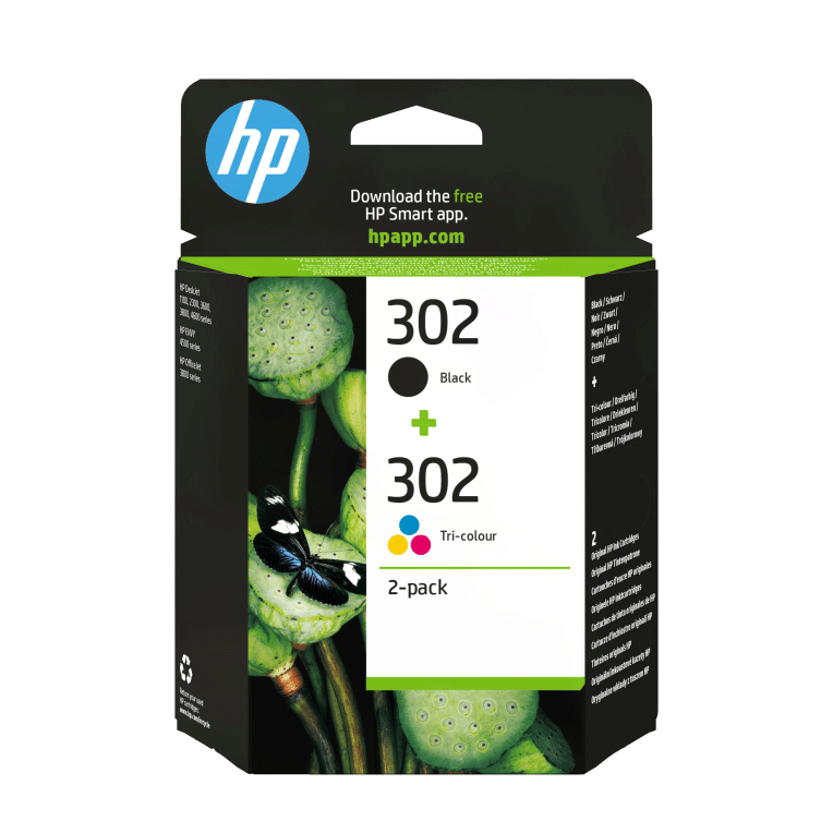 HP Paquete de ahorro de 2 cartuchos de tinta original 302 negro/tricolor