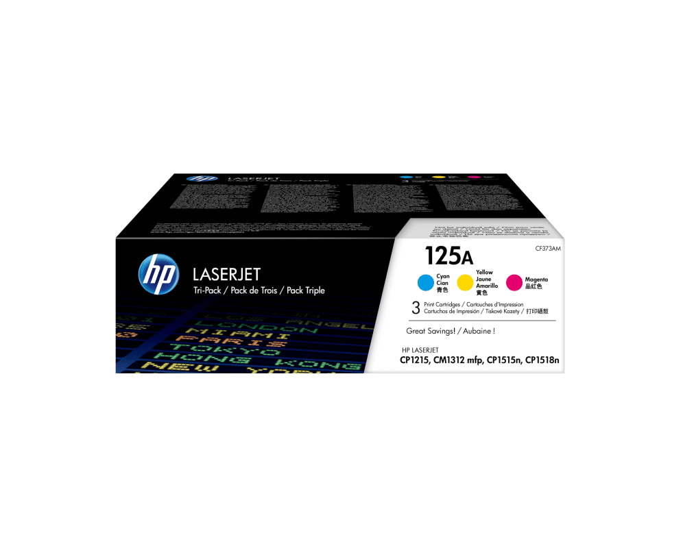 HP Pack de ahorro de 3 cartuchos de tóner original LaserJet 125A cian/magenta/amarillo