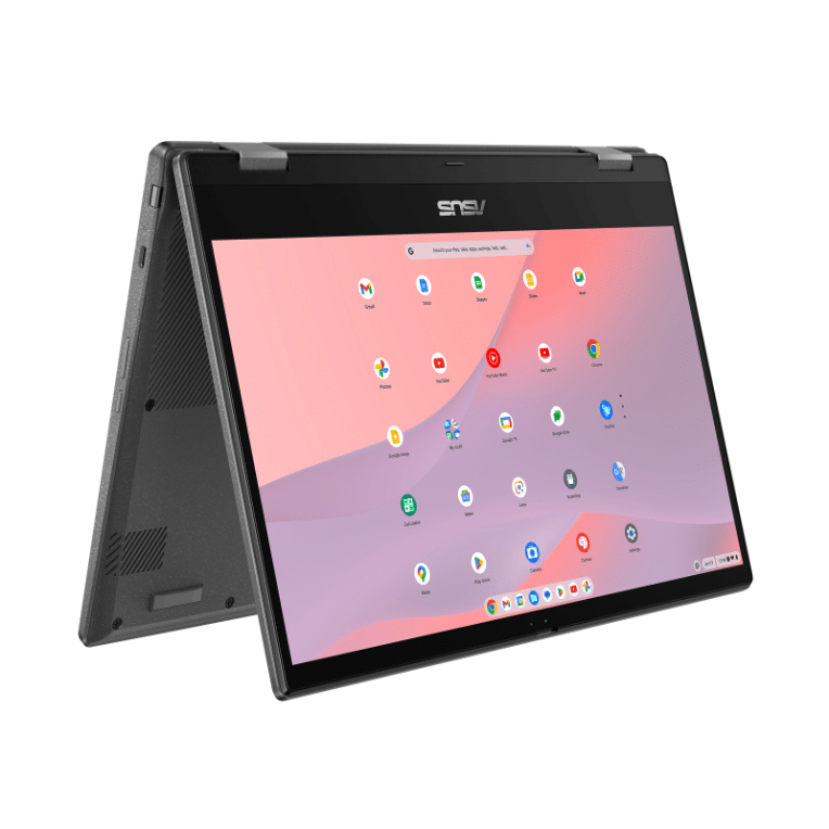 ASUS Chromebook CM14 Flip CL1402FM2A-EC0224 - Ordenador Portátil 14" Full HD (MediaTek Kompanio 520, 8GB RAM, 128GB eMMC, ARM Mali-G52 MC2, ChromeOS) Gris Gravidad - Teclado QWERTY español