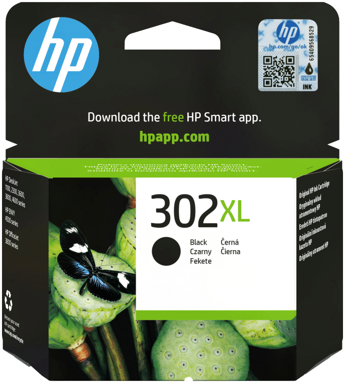 HP Cartucho de tinta original 302XL de alta capacidad negro