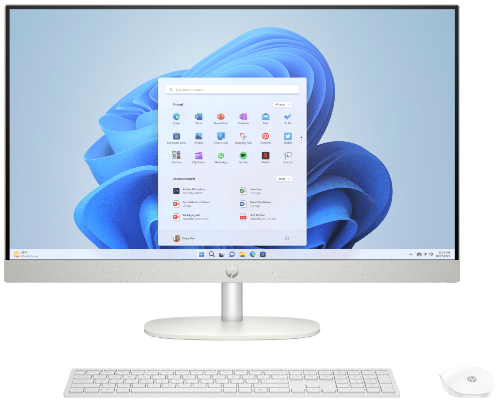HP 27 inch All-in-One 27-cr0128ns PC Intel® Core™ i5 i5-1335U 68,6 cm (27") 1920 x 1080 Pixeles 16 GB DDR4-SDRAM 512 GB SSD Windows 11 Home Wi-Fi 6 (802.11ax) Blanco